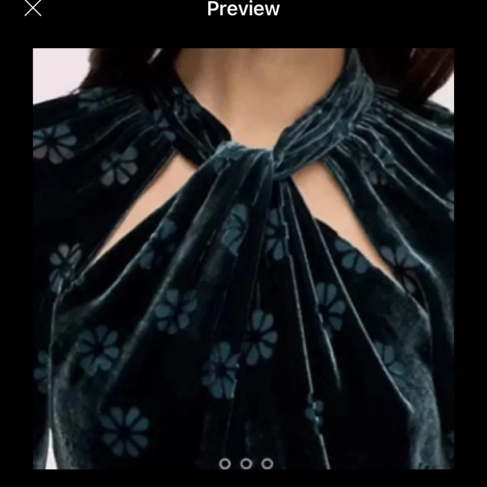 Kate Spade New York Spade Clover Velvet Dress size 10Floral dark green - Picture 2 of 3